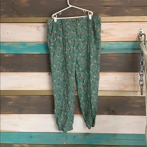 Blue/green flowy floral pants